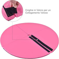 Tappetino per Pole Dance Pieghevole Tappeto per Palo da Danza Antiscivolo, Diametro 150 x 5 cm(Rosa)