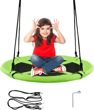 Altalena da Giardino a Nido, Altalena da Giardino per Bambini, con Telaio in Metallo, Regolabile in Altezza: 100-160 cm, Carico Fino a 150 kg (Verde)