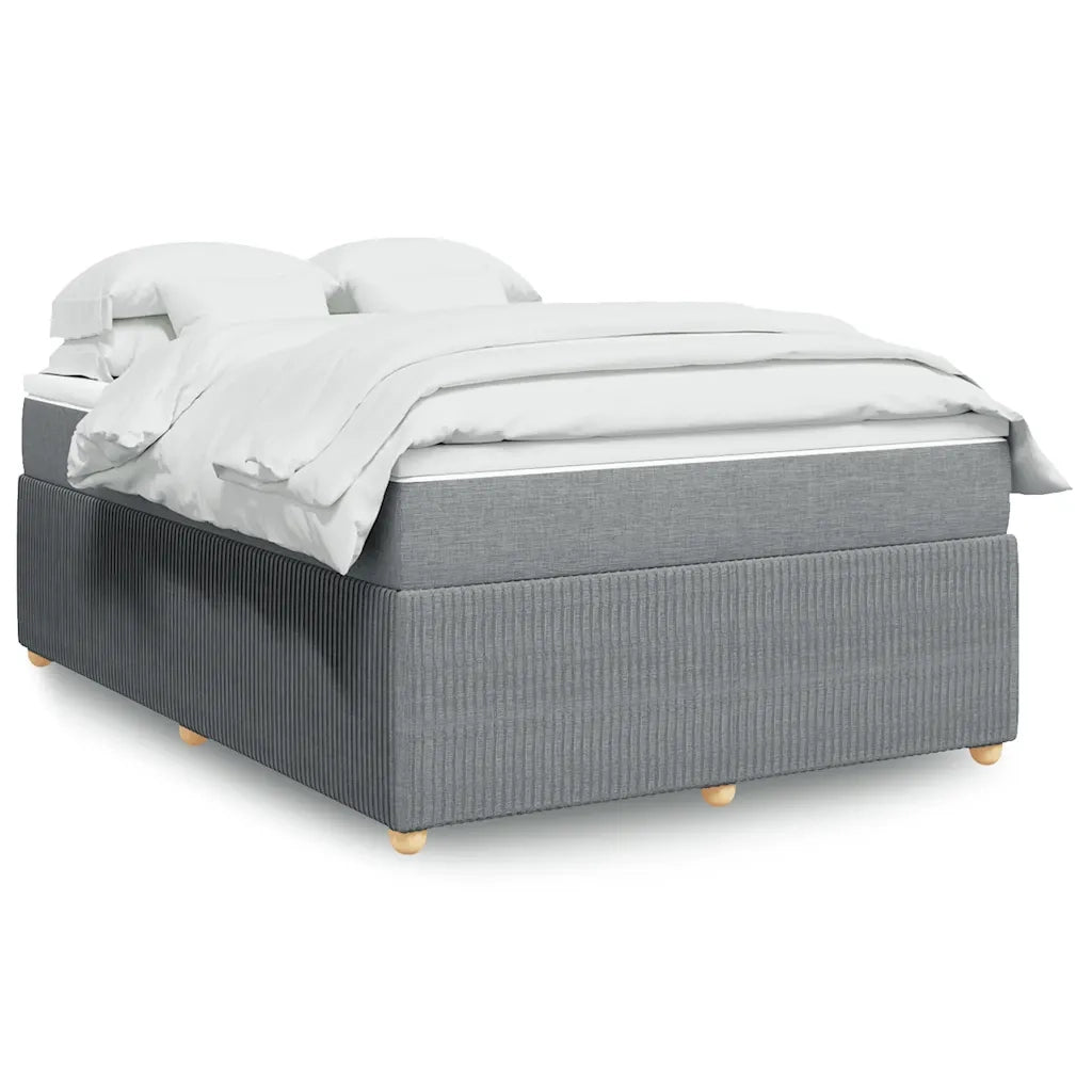 Giroletto a Molle con Materasso Grigio Chiaro 140x190cm Tessuto