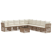 Set Divano da Giardino 10 pcs Beige polyrattan 3434250