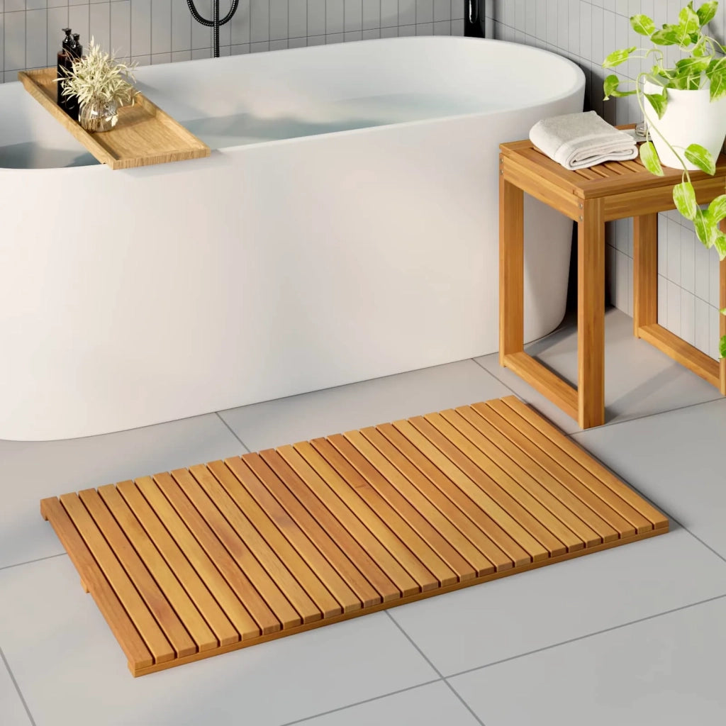 Tappeto da bagno Tinta unita Marrone 100 x 55 cm legno