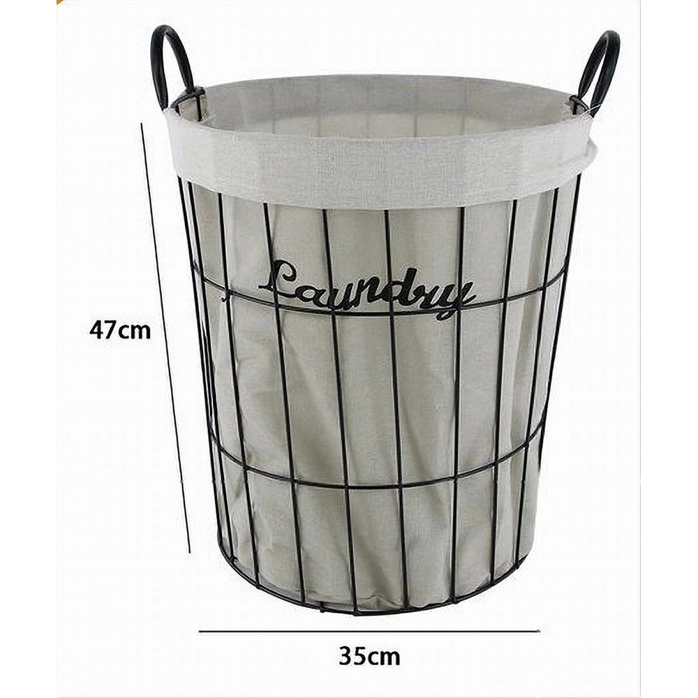 Trade Shop - Cesto Porta Biancheria Contenitore In Tessuto Con Struttura Metallo Bagno 10632 -