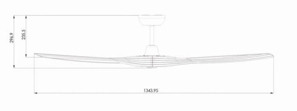Vam Ventilatore da soffitto OUTDOOR a risparmio energetico nichel pale ABS effetto acero 153 cm telecomando 5 velocitÃ