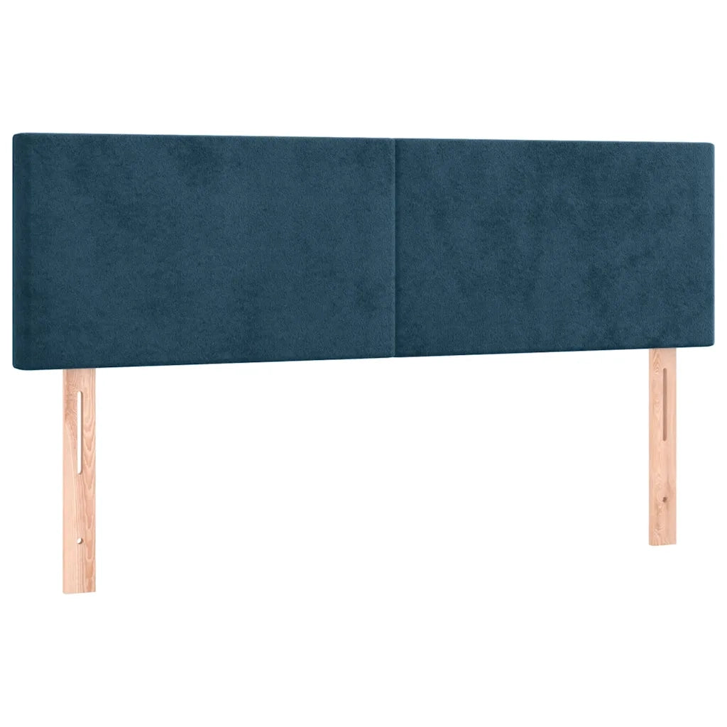 Giroletto a Molle con Materasso Blu Scuro 140x200 cm in Velluto