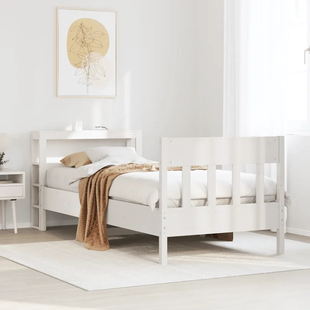 vidaXL Letto senza Materasso Bianco 90x200 cm Legno Massello di Pino