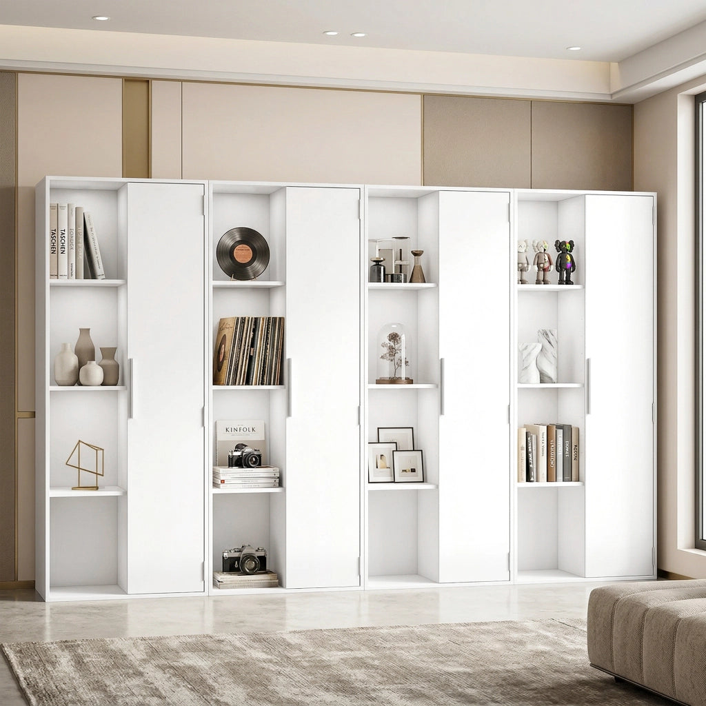 Libreria con ante ¨C zephmum ¨C bianco 80x30x200 cm