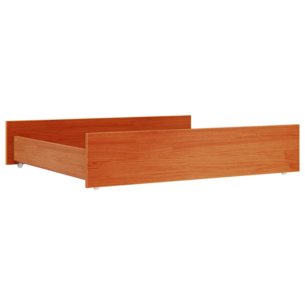Cassetti per Letto 2pz Marrone Cera in Legno Massello di Pino 847168