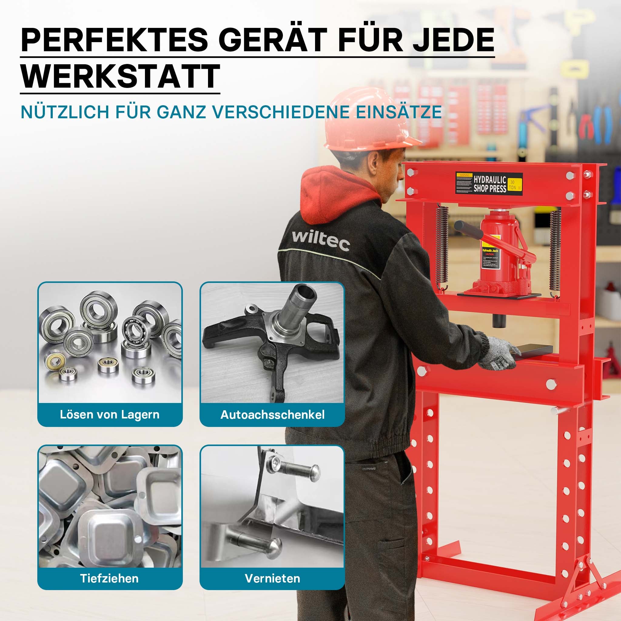 Pressa idraulica da officina 30t Pressa a telaio per cuscinetti