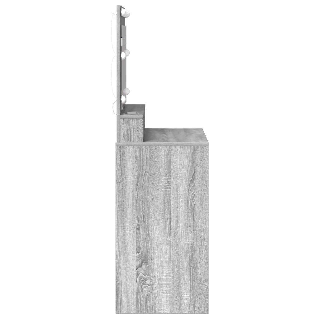 Toeletta  con luci LED Grigio Sonoma 79x41x135 cm