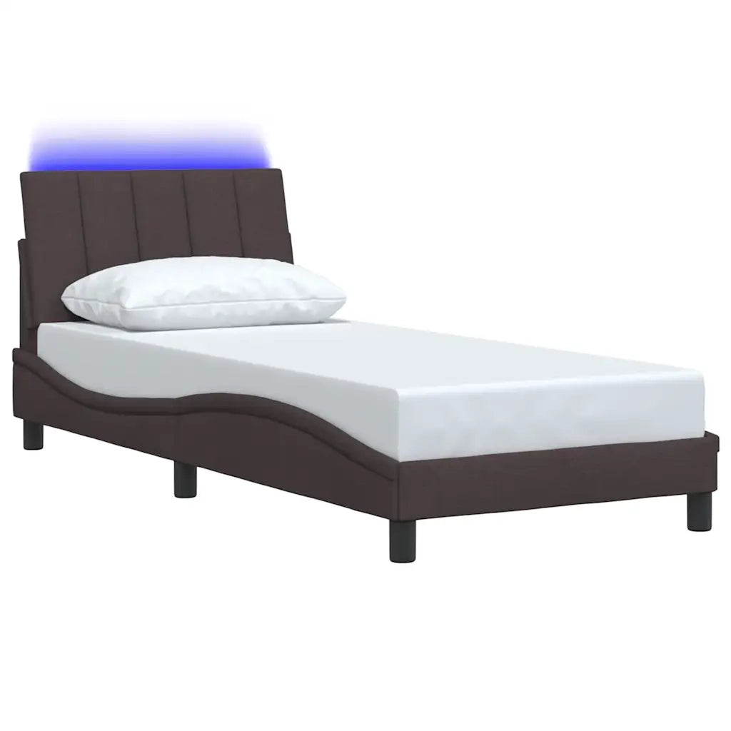 Giroletto senza Materasso Hanko Marrone Scuro 90x200 cm Tessuto