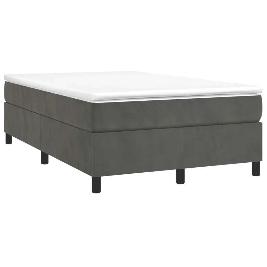 Giroletto a Molle con Materasso Grigio Scuro 120x190 cm Velluto