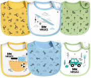 Set di 6 asciugamani in cotone impermeabili per bambini, per ragazzi e ragazze, con chiusura a pressione per evitare di perdere gli asciugamani.