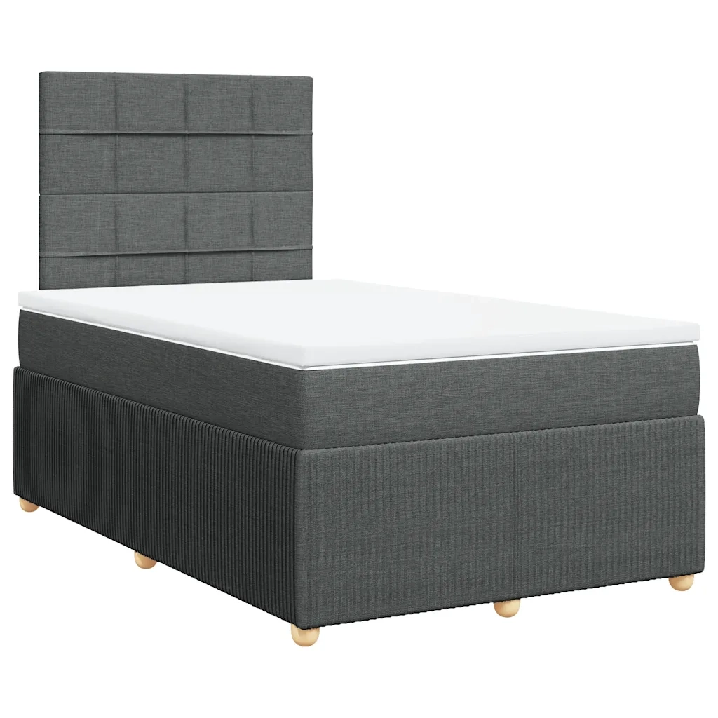 Giroletto a Molle con Materasso Grigio Scuro 120x200 cm Tessuto
