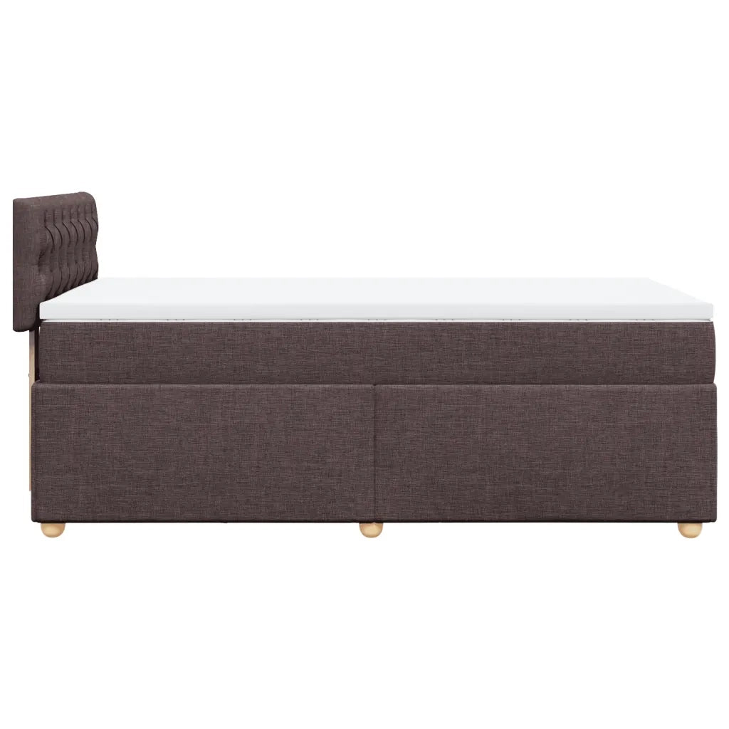 Giroletto a Molle con Materasso Marrone Scuro 90x200 cm Tessuto