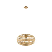 Lampadario Rustico Amsfield 1 Luce Metallo Marrone E Legno