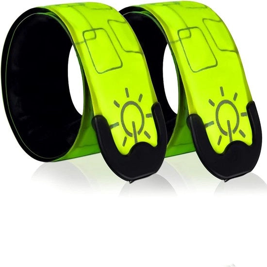 Armband con LED, ricaricabile, USB, riflettente, armband per corsa, armband a led, regolabile, armband di sicurezza a led, armband sport a led.