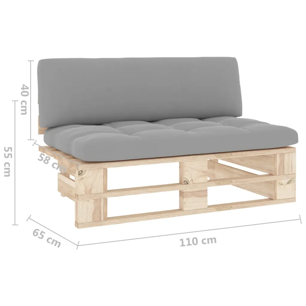 Divano Centrale Giardino su Pallet in Legno di Pino Impregnato 3066531