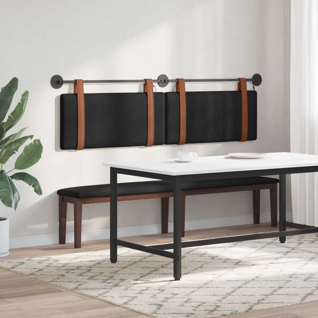 Testiera sospesa Con luce LED Nero PU Antico