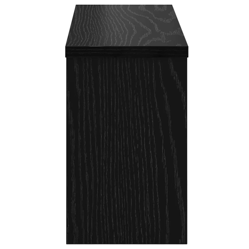 vidaXL Appendiabiti a muro con lo scaffale Rovere nero 50 x 16 x 26 cm