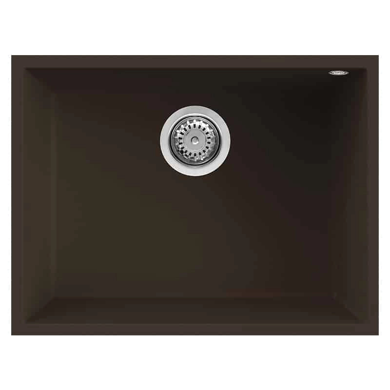 Lavello Elleci Incasso 1 vasca 58x44 Quadra 110 Sottotop Granitek Espresso Marrone LGQ11078BSO