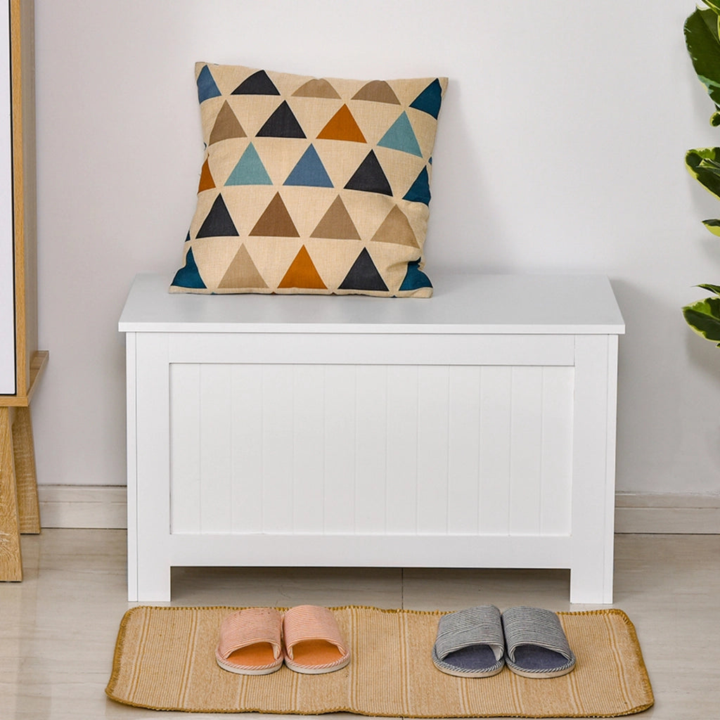 Cassa in legno con coperchio ¨C zephmum ¨C bianco 81x40x46 cm