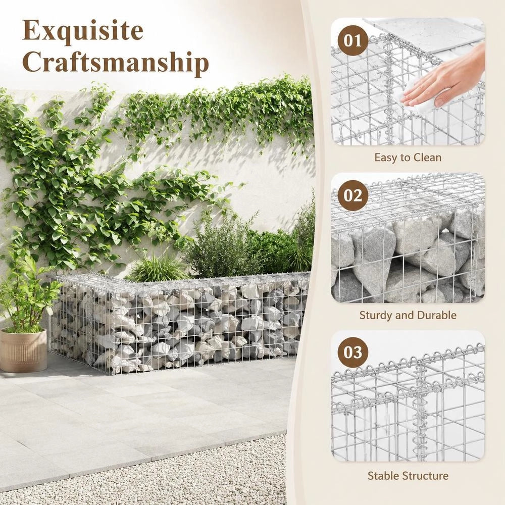 Gabion Wall With Cover 300x50x50 Cm Galvanized Steel