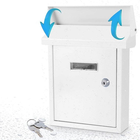 Borsa postale decorativa per parete con chiusura sicura - invio posta - contenitore di spedizione per aziende - in acciaio galvanizzato - resistente all'umidità