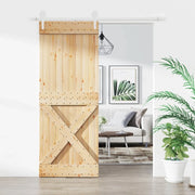 Porta scorrevole Naturale e Bianco 80 x 210 cm