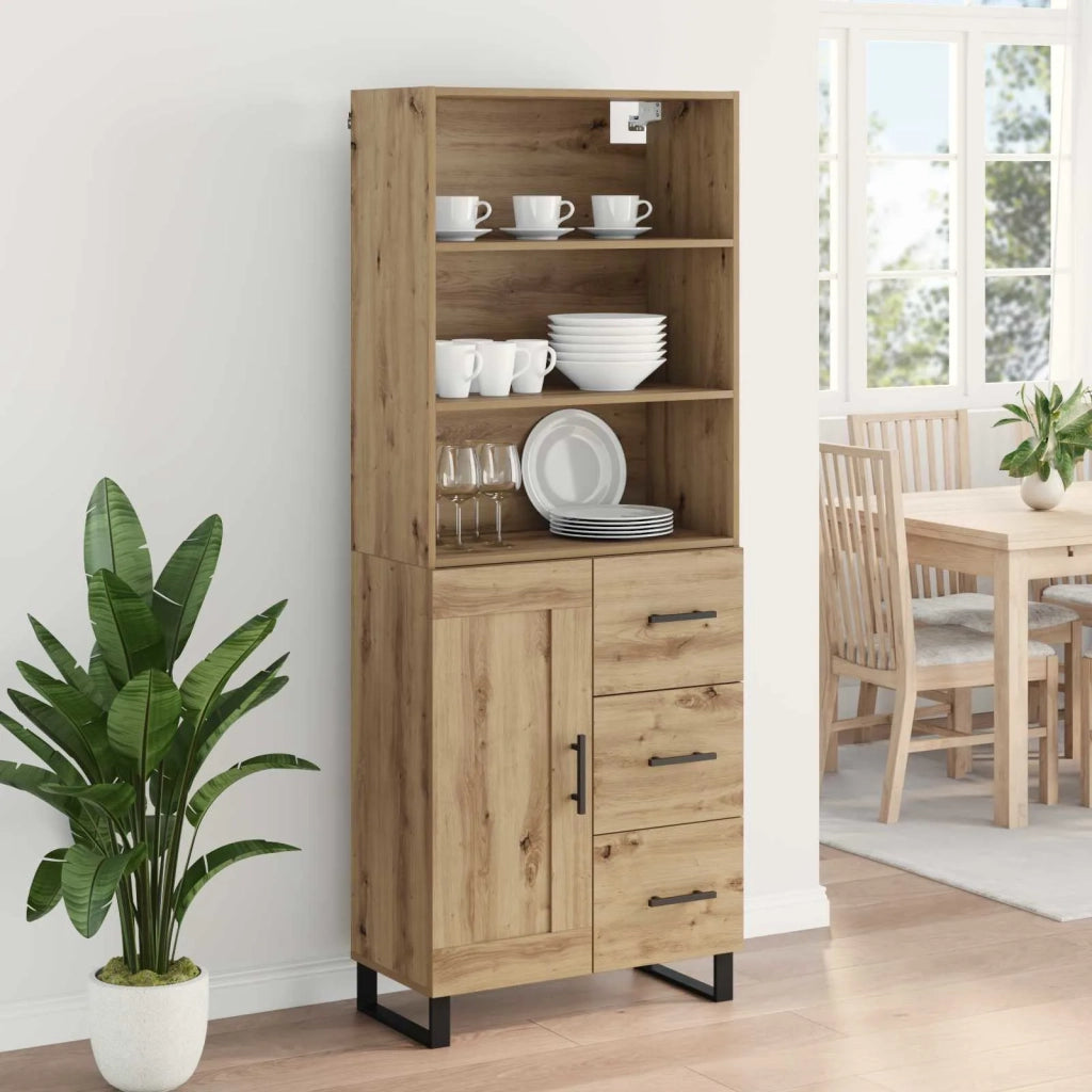 Credenza 2 pcs Rovere artigianale Legno multistrato