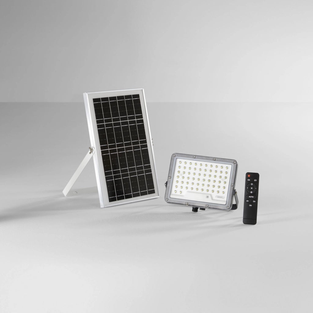 PROIETTORE GLASER 1200 LM 3000K CON PANNELLO SOLARE BATTERIA 3.2V 10Ah IP65 21,1X4,24X19CM