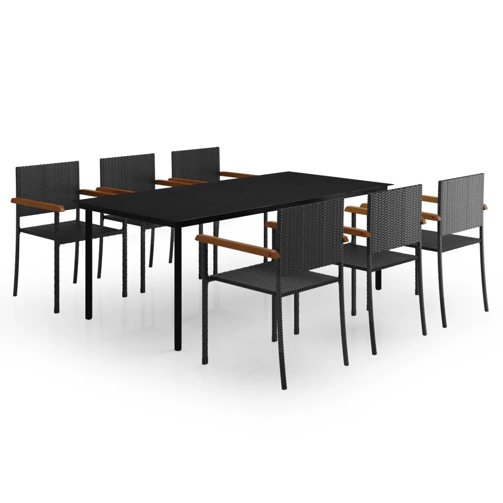 Set da Pranzo da Giardino 7 pz Nero cod mxl 35384