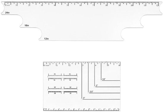 Strumenti di riferimento per punti di croce - Righello 320x77x3mm - Angolometro 154x100x3mm - Accessori per cucito - Strumento DIY per artigianato - Utile per misurazioni e posizionamenti - Accessori per cucito