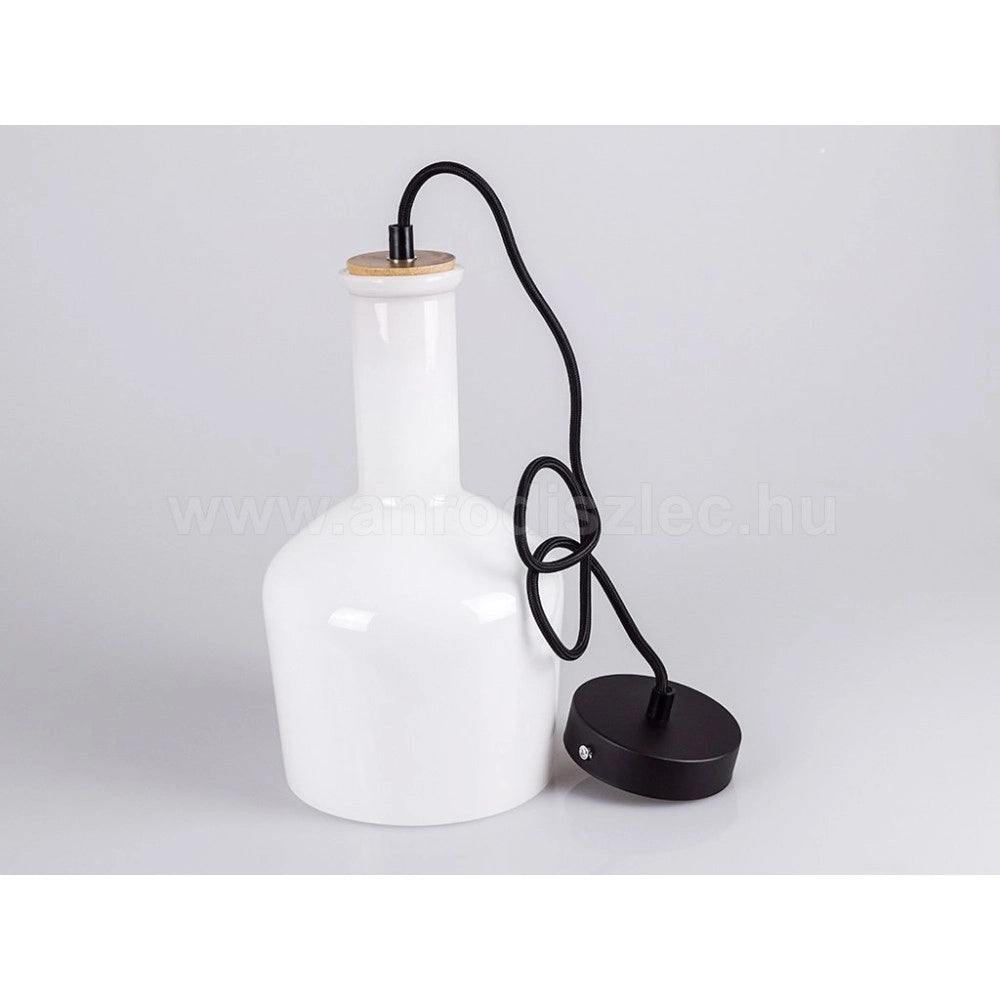 Trade Shop - Lampadario Pendente Lampada A Sospensione In Legno E Vetro Chiaro Moderno 7177 -