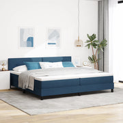 Letto con Box Spring e Materasso & LED Blu 200x200 cm Tessuto