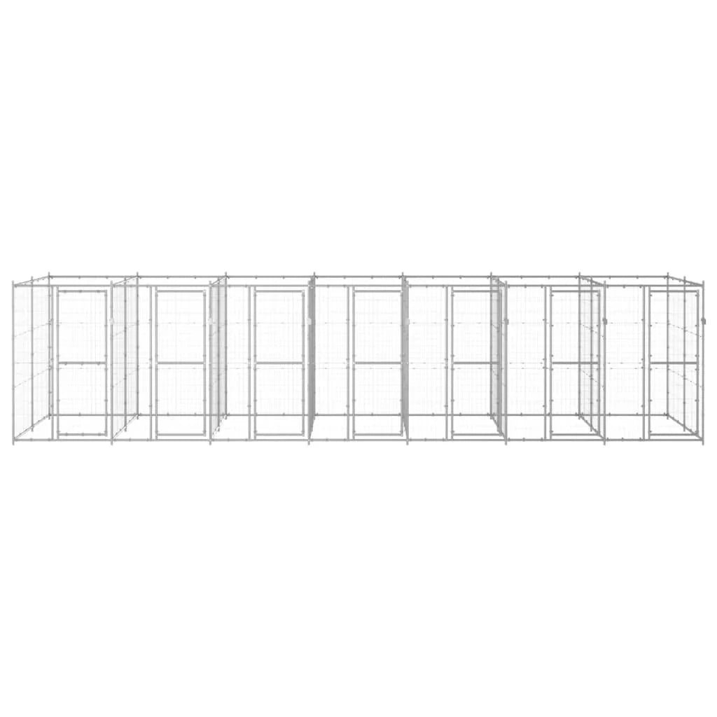 Recinto per animali da esterno per cani in acciaio zincato 16,94 m² 02_0000409