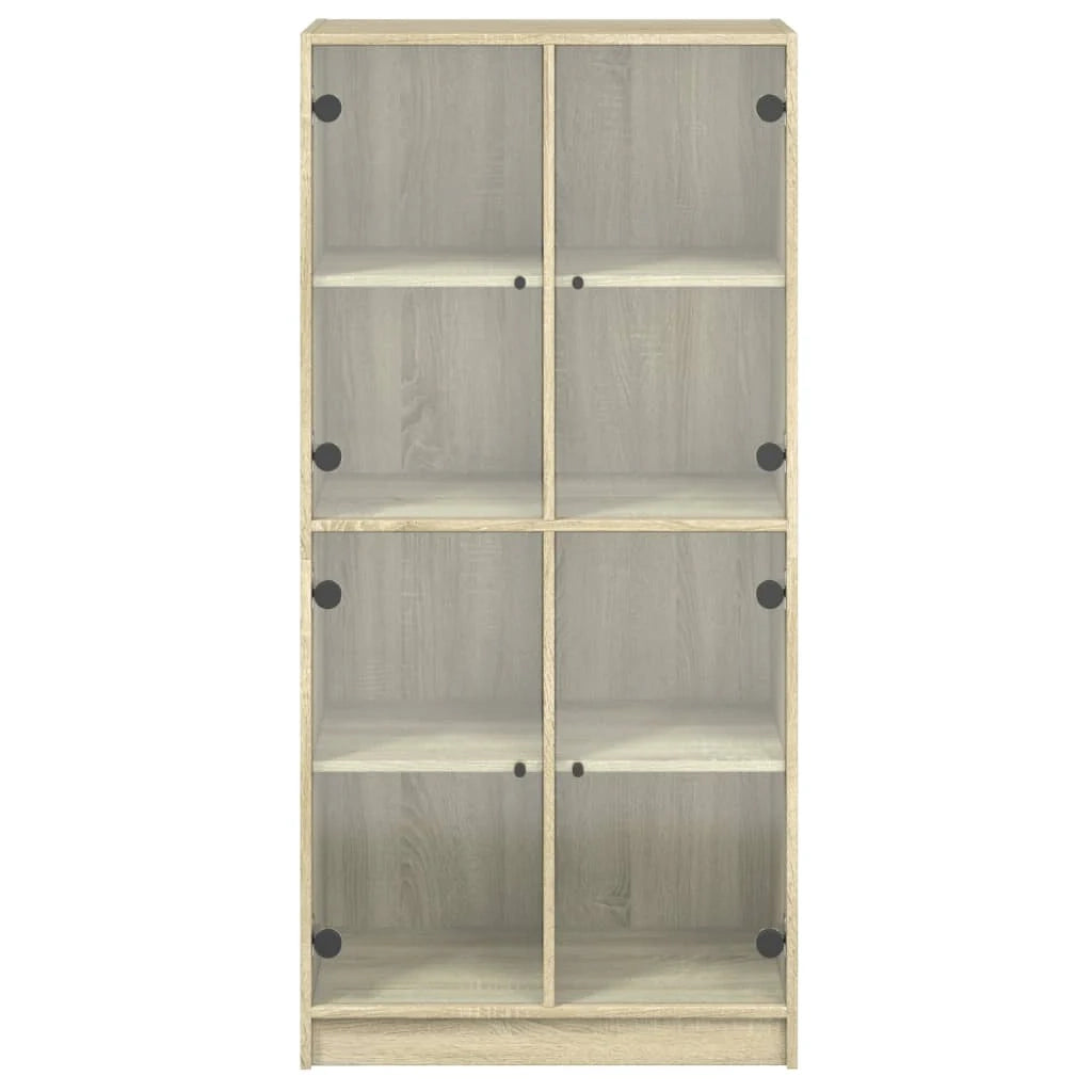 Buffet credenza cassettiera armadio mobile contenitore organizer cucina soggiorno salotto alto con ante legno ingegnerizzato Sonoma marrone 02_0032236