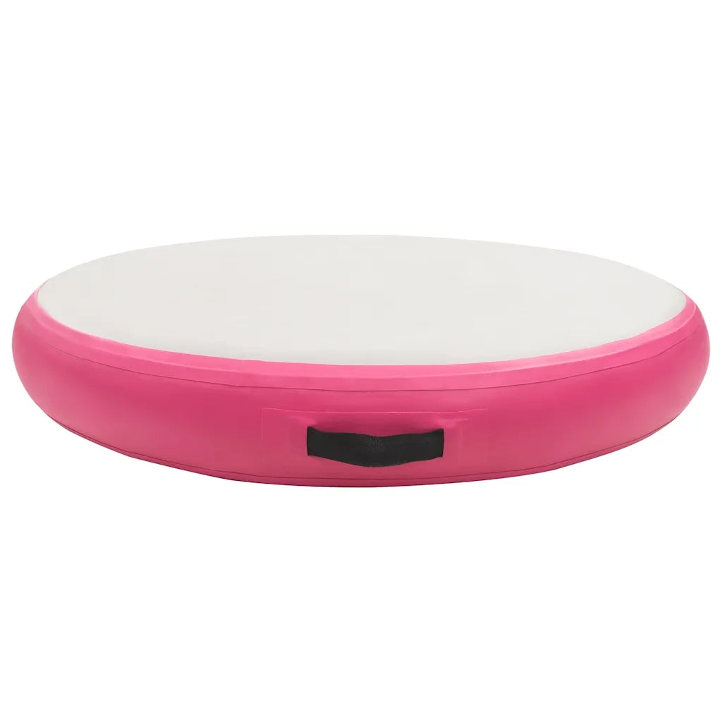 Tappetino Ginnastica Gonfiabile con Pompa 100x100x10cm PVC Rosa CFW1827166