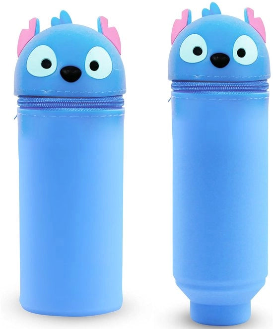 Etui in silicone morbido, 2-in-1 etui in silicone, etui cartoon, accessori scolastici divertenti, etui, contenitore per penna, grande capacità per materiali da ufficio