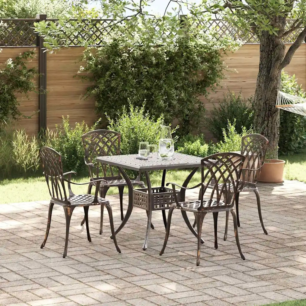 Set di Tavolo da Giardino 5 pcs Bronzo Alluminio pressofuso 3334760