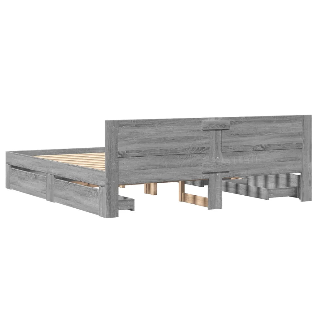 Giroletto Testiera Grigio Sonoma 200x200 cm Legno Multistrato
