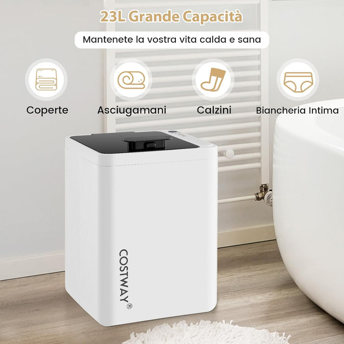 Scaldasalviette 23L, Scalda Salviette da Bagno Elettrico con Spegnimento Automatico, Timer a 6 Livelli e Display LED, Towel Warmer Spazioso per Spa, Terme e Albergo