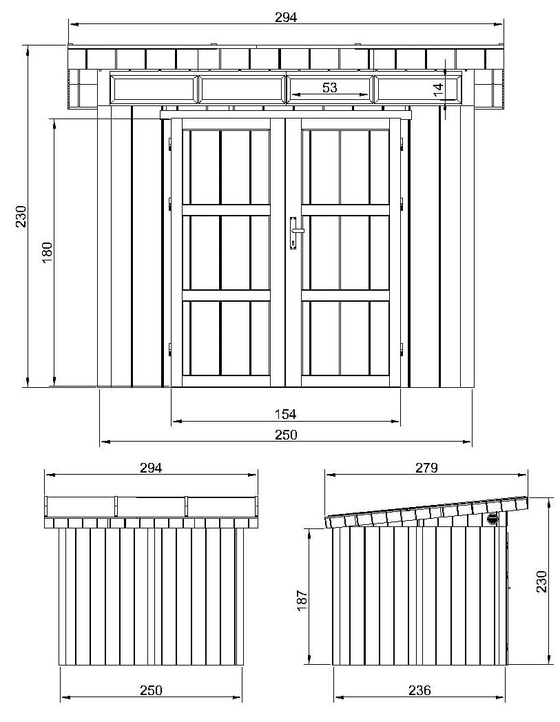 Casetta da giardino 5,9m?² - L279xL293xA237 cm - giardino casetta TIMBELA M903AB