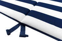 Cuscino Sdraio Poltrona Morbido A Righe Copri Lettino Prendisole Pieghevole Made In Italy Blu