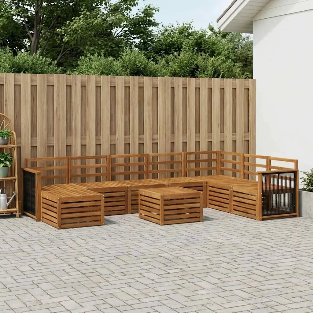 Set di divani da esterno 7 pcs Naturale