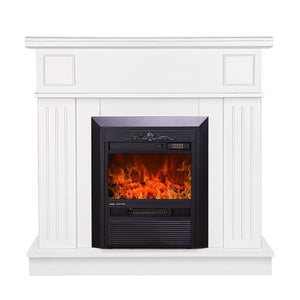 Camino Elettrico da Pavimento 99,7x103,4x27 cm Effetto Fiamma 2000W Marina & Cristina Bianco
