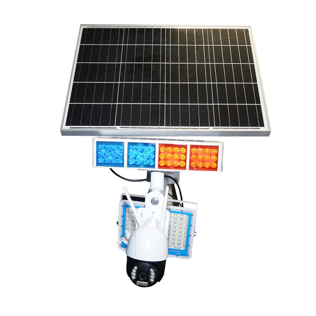 Lampada LED da 300 W con pannello solare da 60 W, batteria da 14000 mAh e telecamera di sorveglianza WIFI con allarme. Breckner Germany