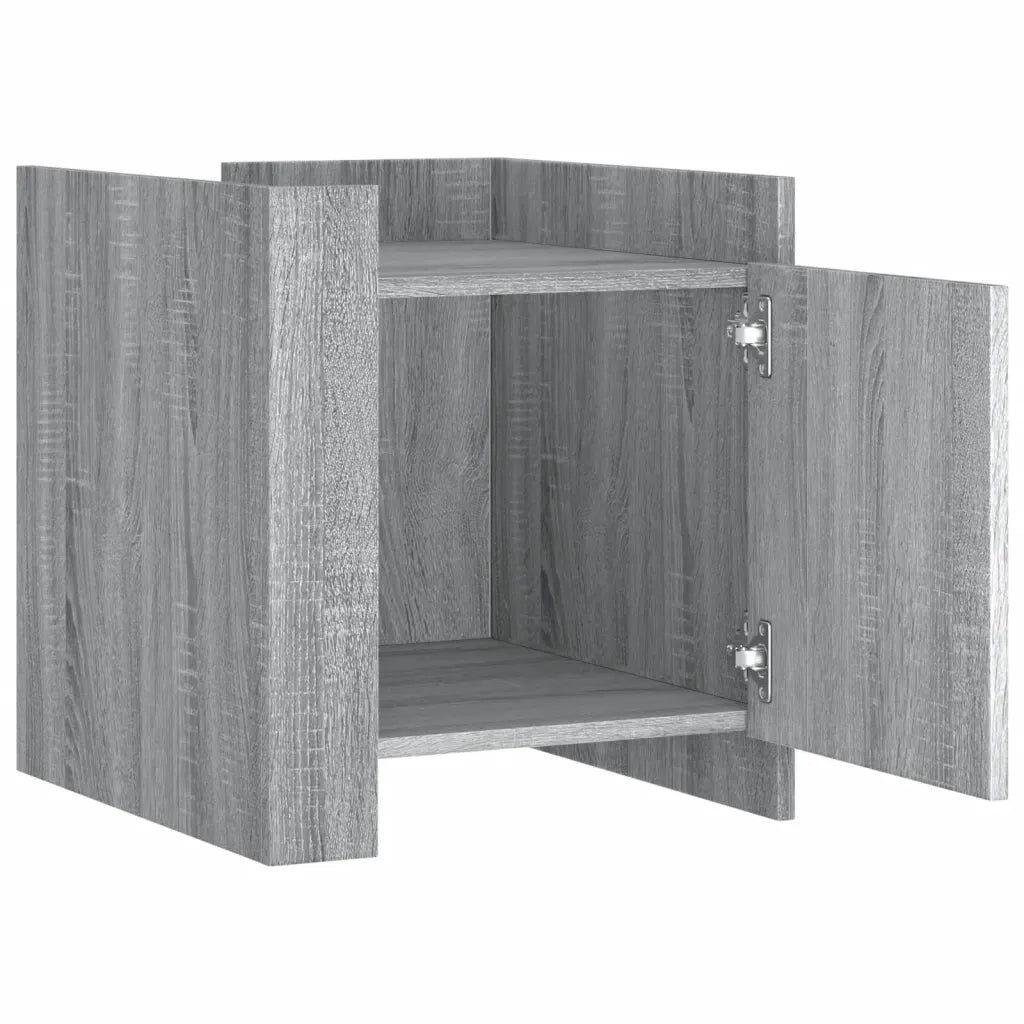 Comodino-Tavolino da notte Grigio Sonoma 45x50x50 cm in Truciolato 796056