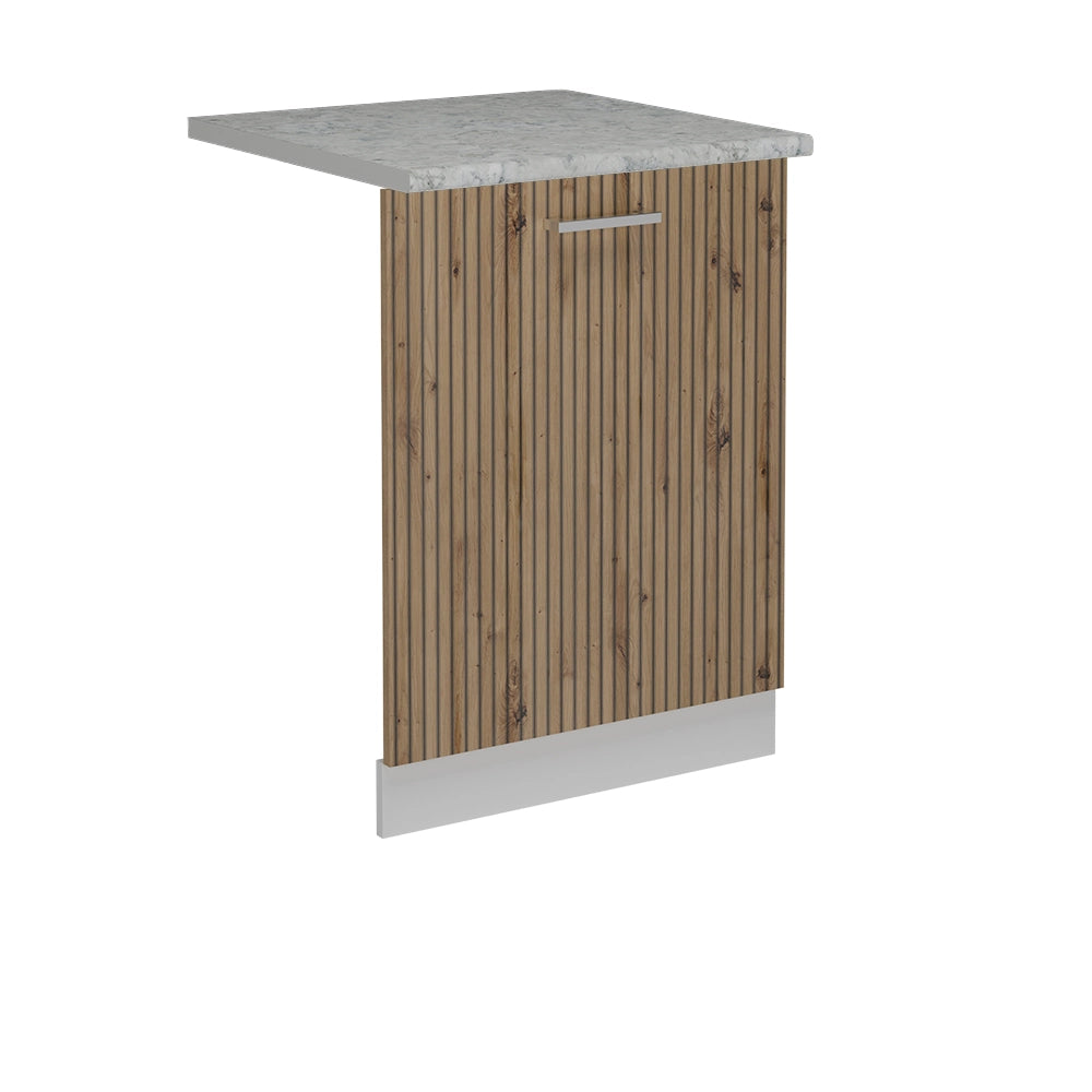 Pannello frontale della lavastoviglie R-Line Rovere artigianale/Bianco 60 cm, PL Marmo Vicco