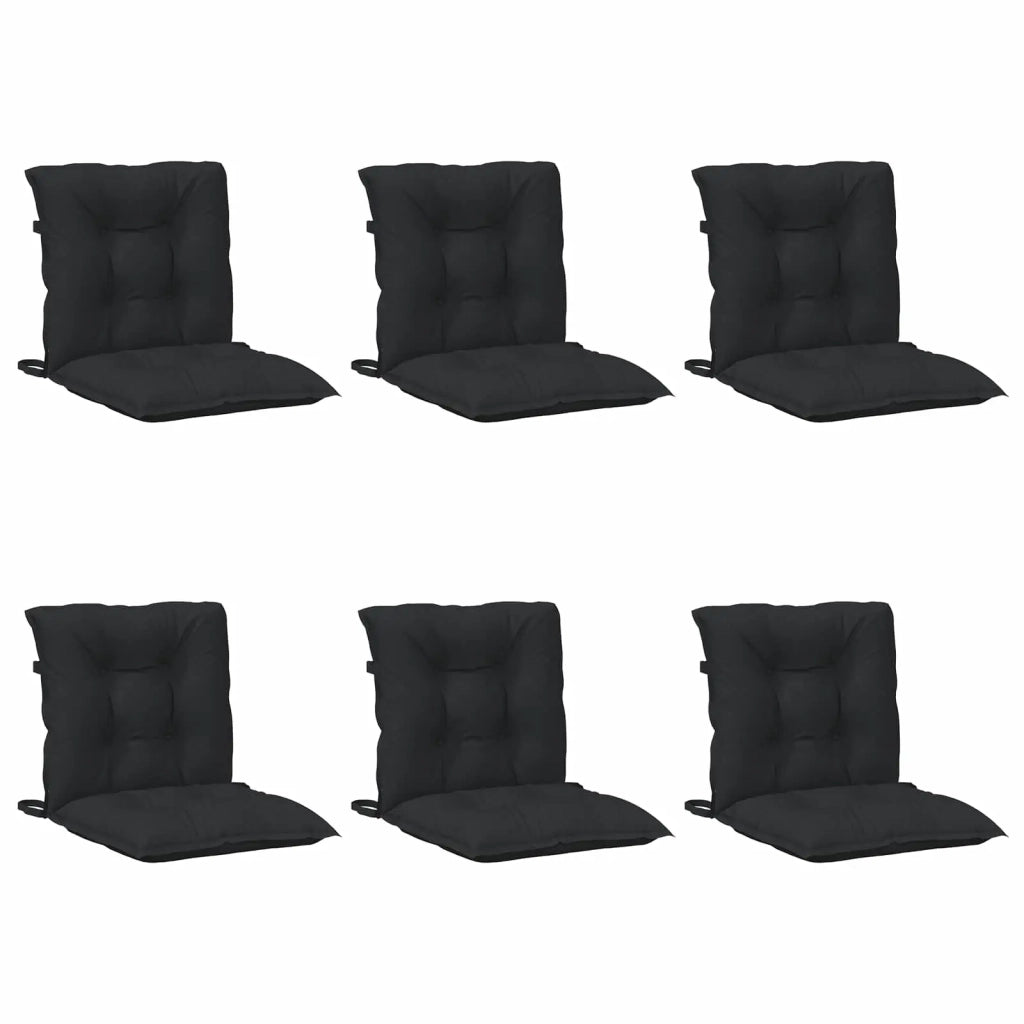 Set di Cuscini per Sedia Bassa 6 pcs Melange Nero