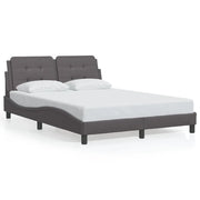 Letto matrimoniale | Letto per adulti | Giroletto senza Materasso Zadar Grigio 140x200 cm in Similpelle